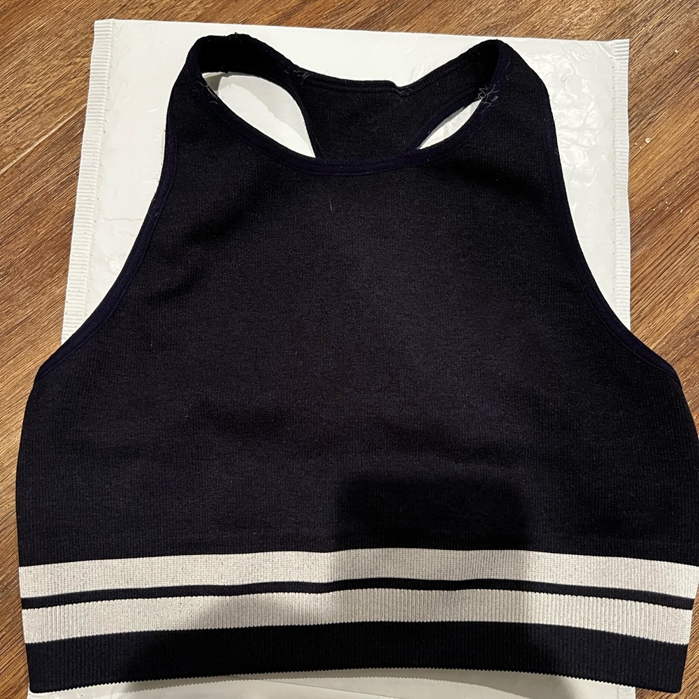 Spiritual Gangster Blue Gray Women's Crop Top Racerback Sports Bra